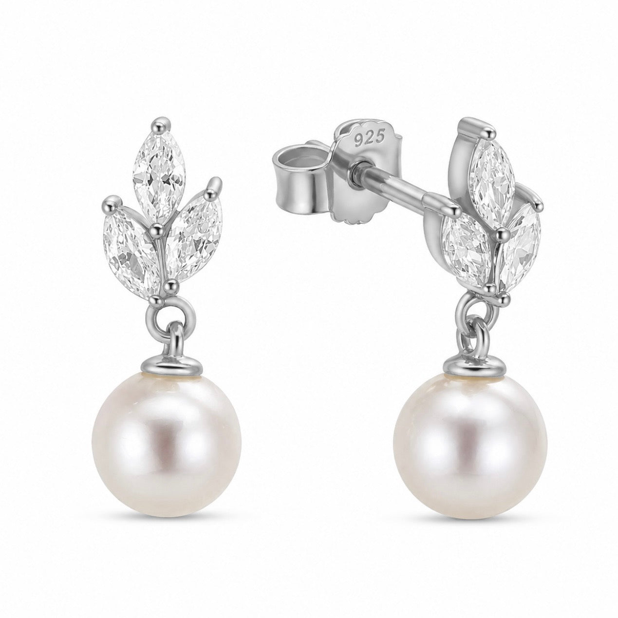 Boreal Ohrringe | 925 Sterlingsilber Silber | Süßwasserperle