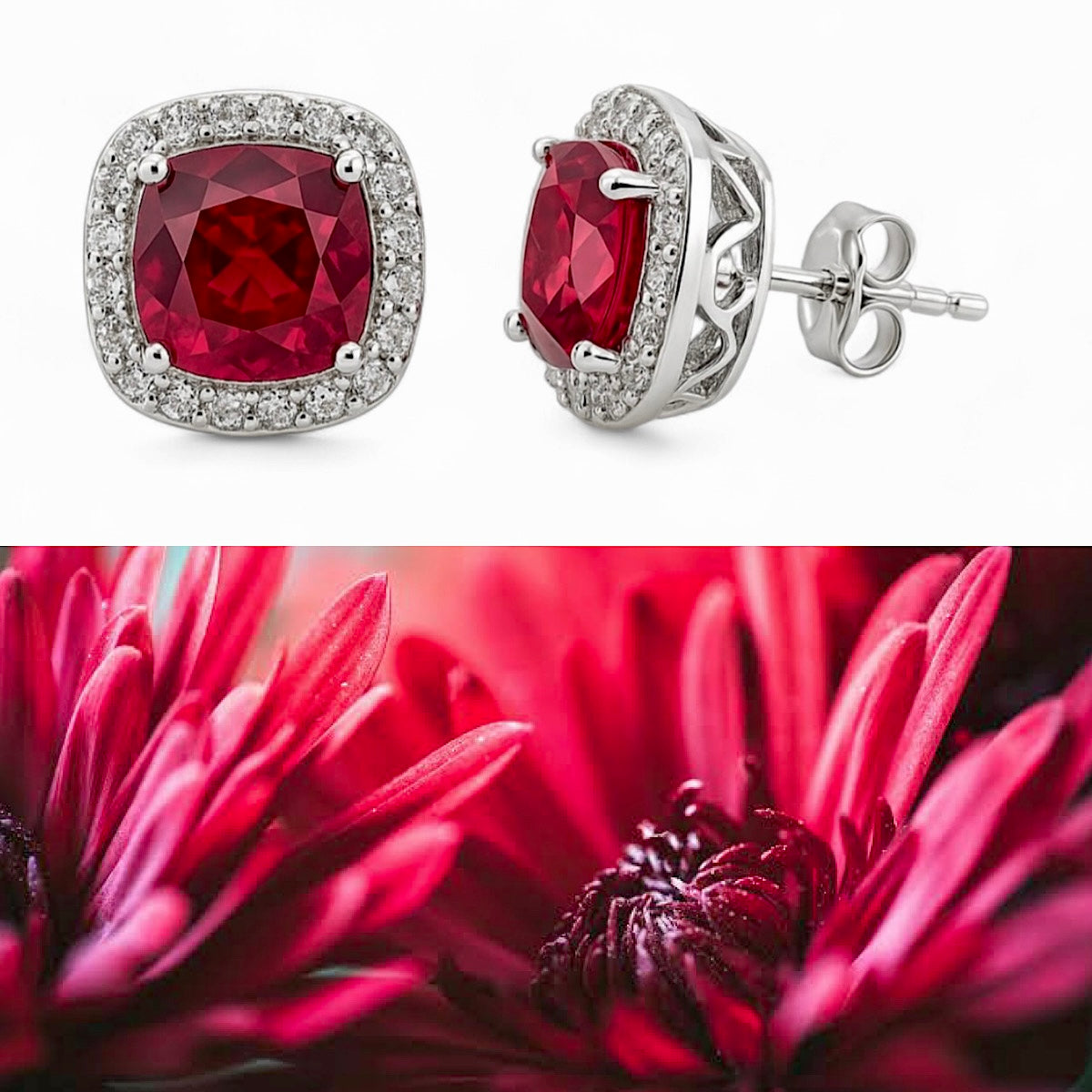 Rouge Passion - Ohrringe - 960 Argentium Silber 💎