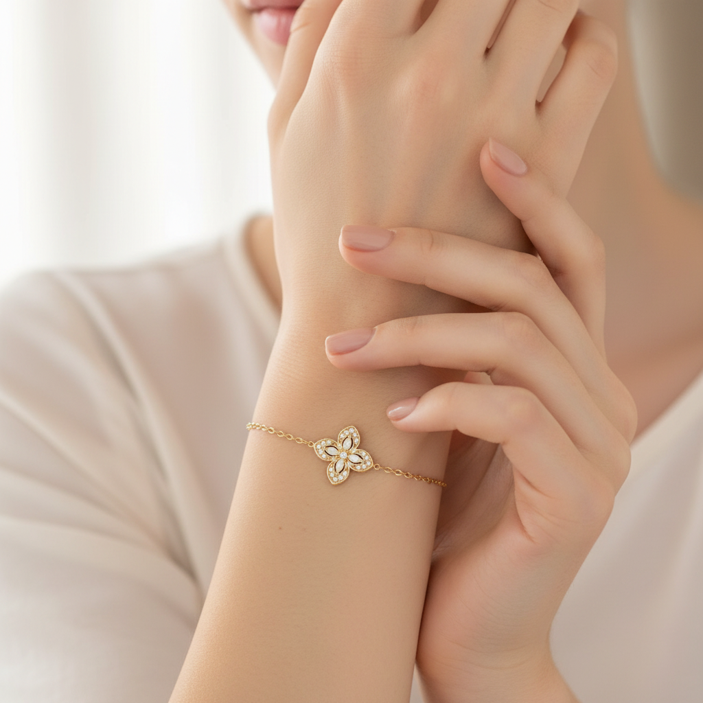 Diamond Flower-Armband