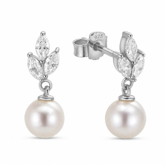 Boreal Ohrringe | 925 Sterlingsilber Silber | Süßwasserperle