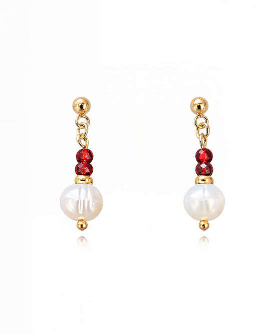 Aurora Rouge-Süßwasserperlenohrringe