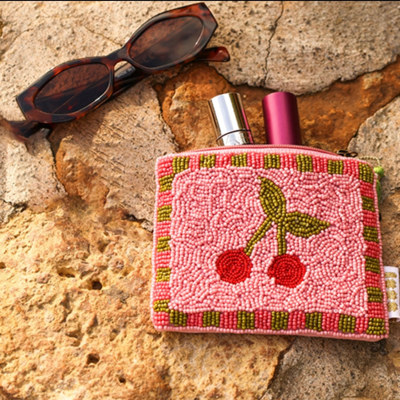 Perlen Clutch - Cherry🍒