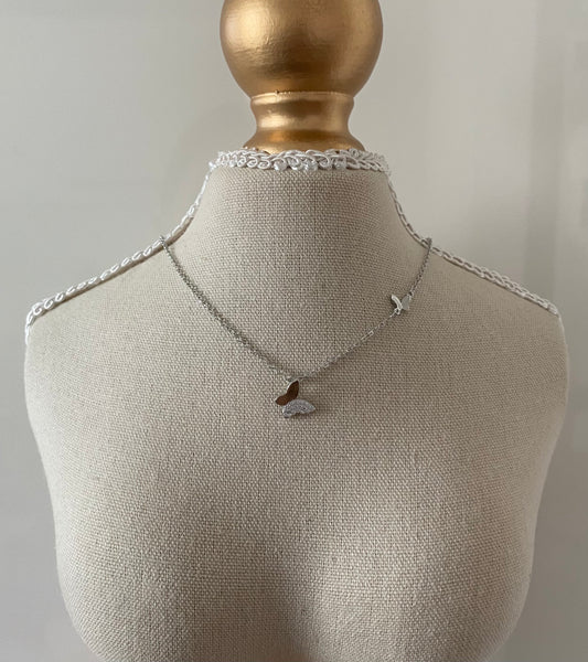 Butterfly Love-Halskette| 925 Sterling Silber