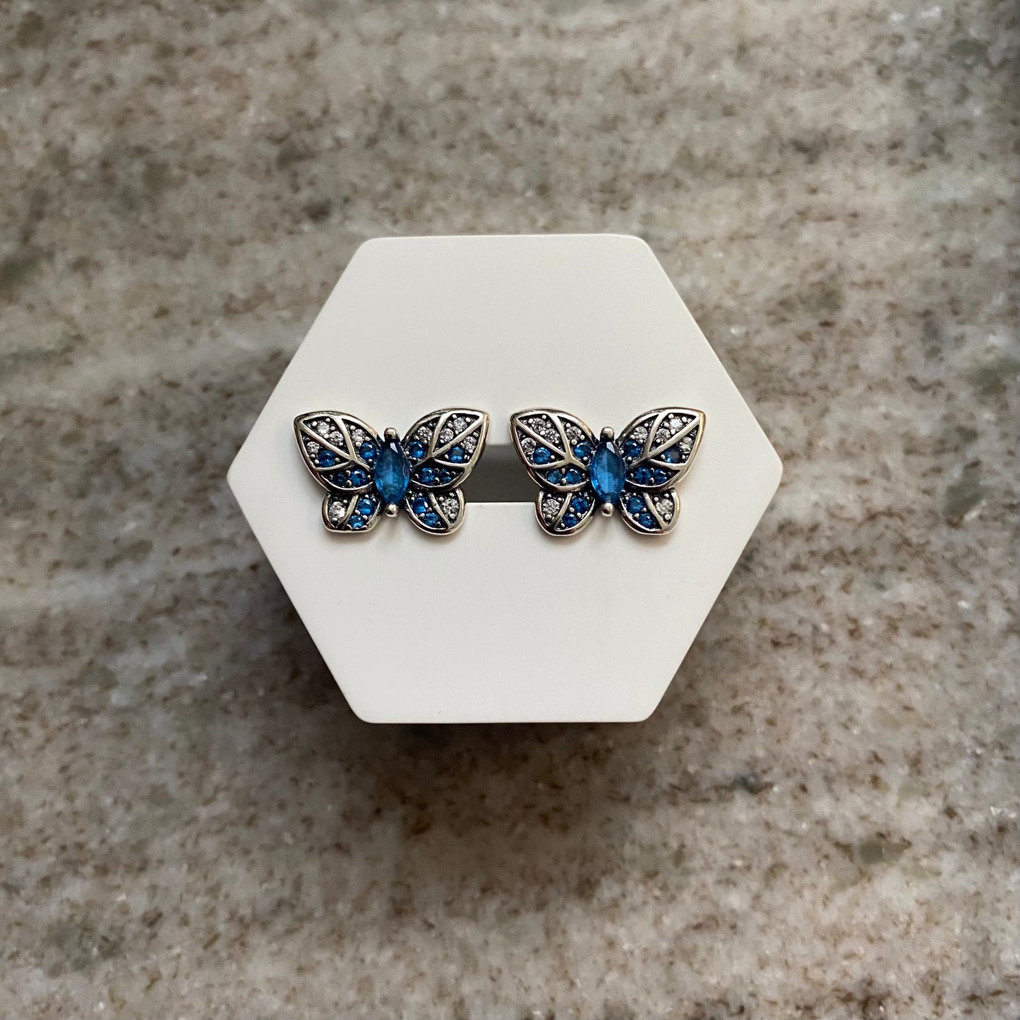 Blue Butterfly-Ohrringe| Sterlingsilber 925