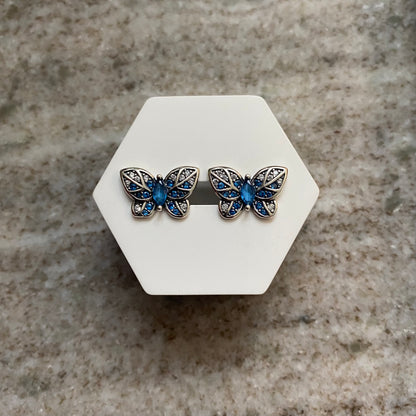 Blue Butterfly-Ohrringe| Sterlingsilber 925