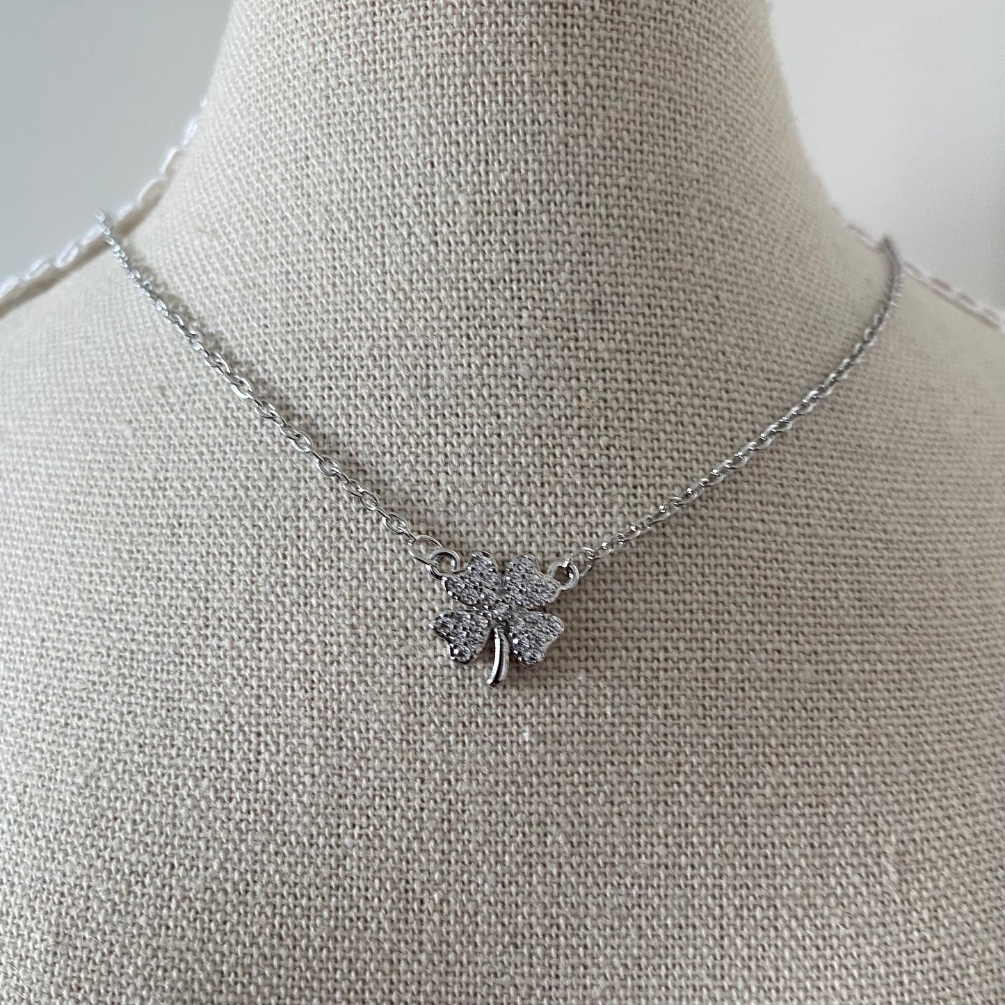 Kleeblatt-Halskette| 925 Sterling Silber