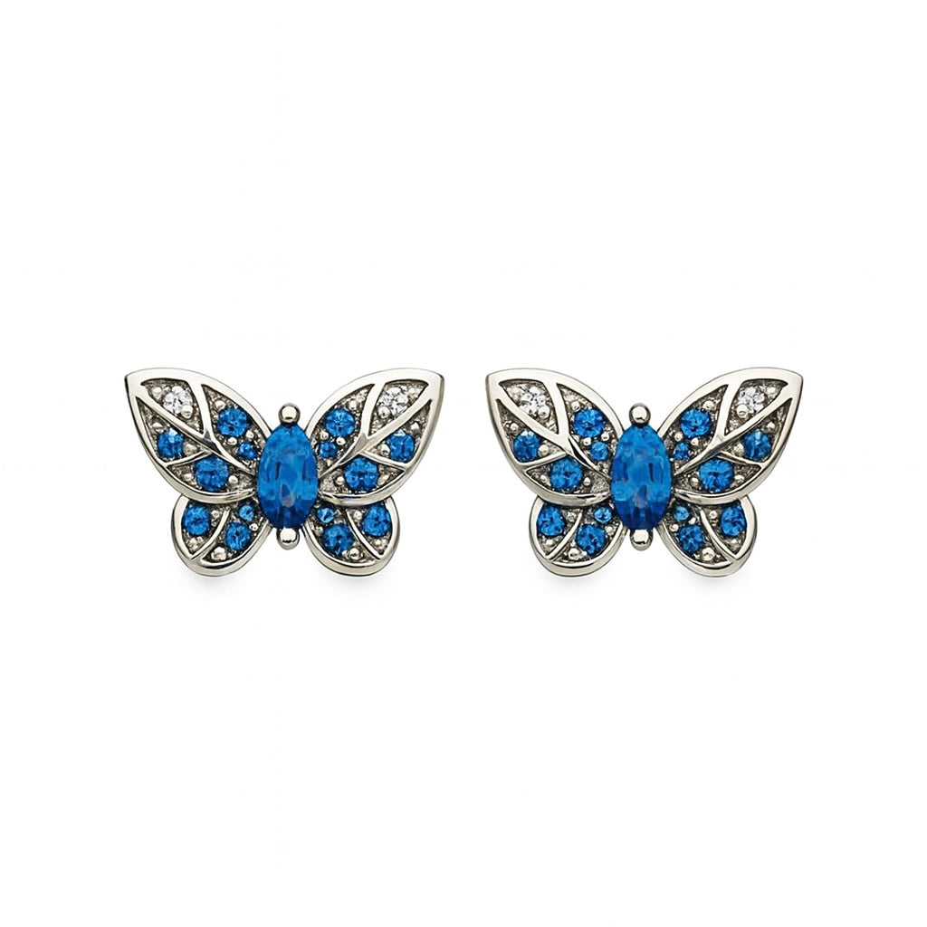 Blue Butterfly-Ohrringe| Sterlingsilber 925