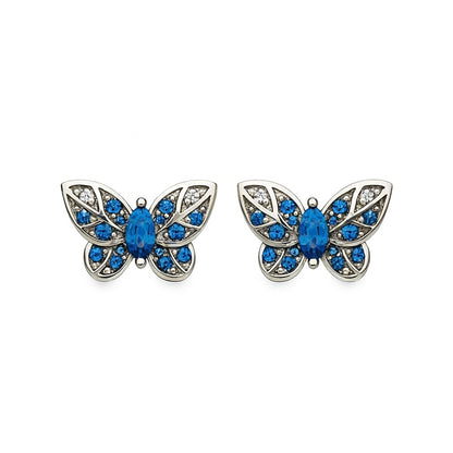 Blue Butterfly-Ohrringe| Sterlingsilber 925