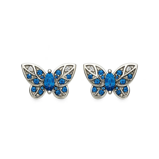 Blue Butterfly-Ohrringe| Sterlingsilber 925