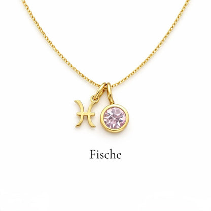 Fische & Geburtsstein-Halskette
