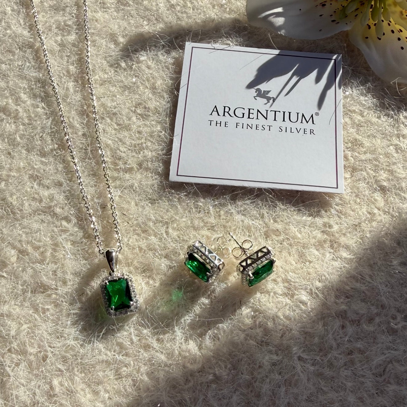Smaragd Shine - Set | 960 Argentium Silber | Premium Qualität 💎