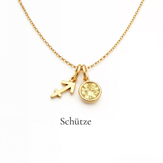 Schütze & Geburtsstein-Halskette