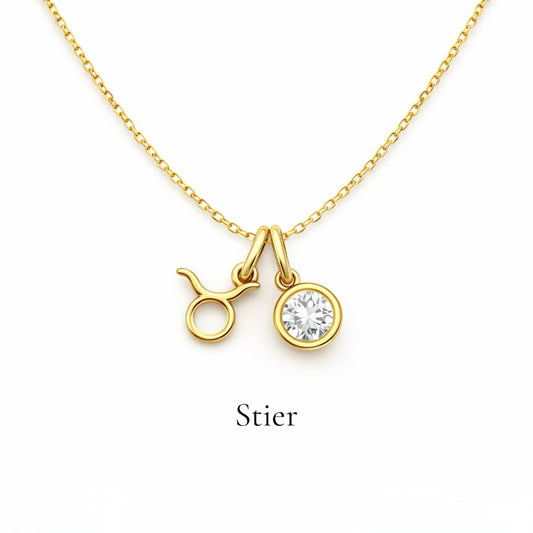 Stier & Geburtsstein-Halskette