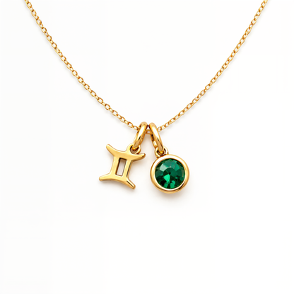 Zwillinge & Geburtsstein-Halskette