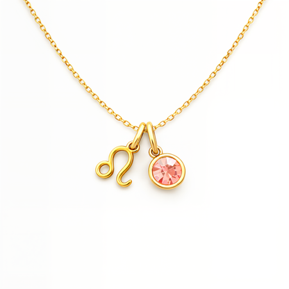 Löwe & Geburtsstein-Halskette