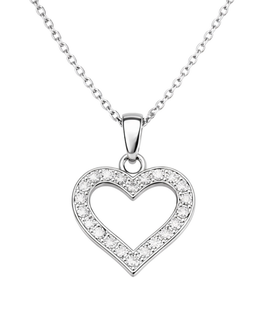 CRYSTAL HEART NECKLACE | SILVER